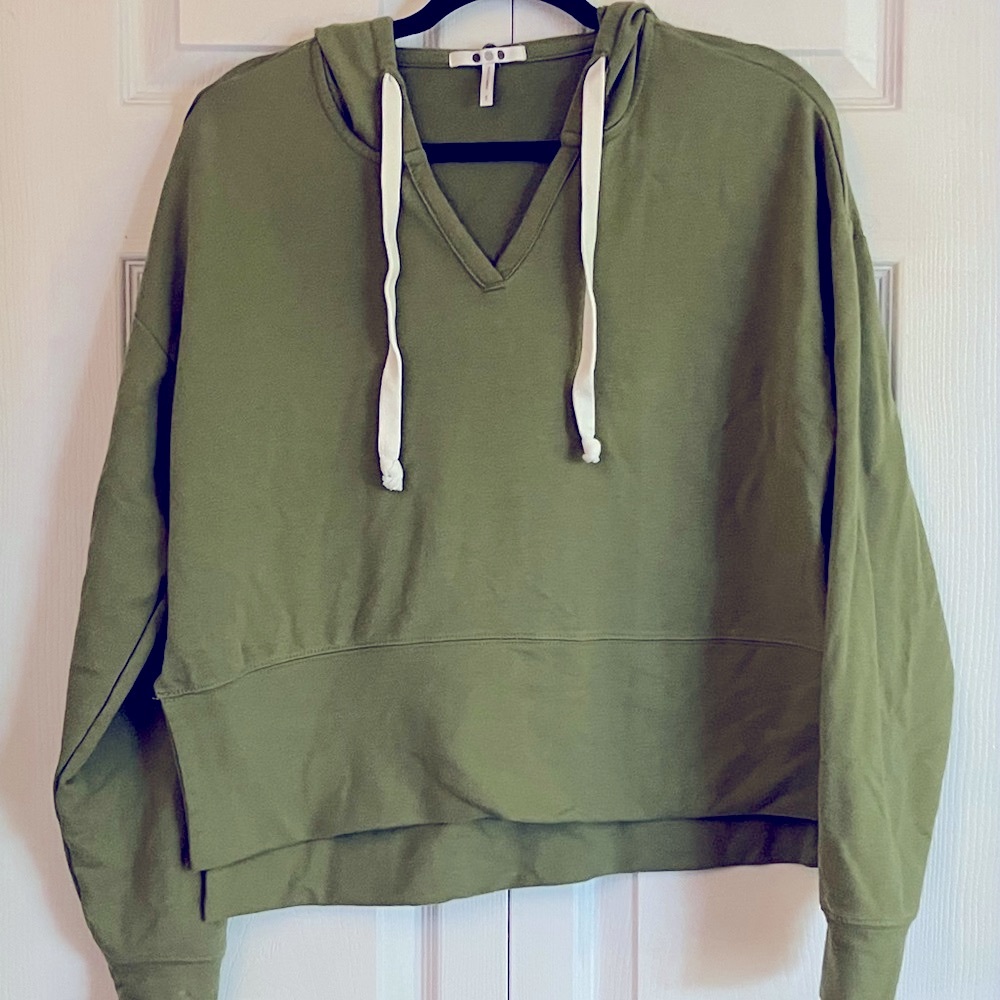 Three Dots Olive Green Women's Hoodie